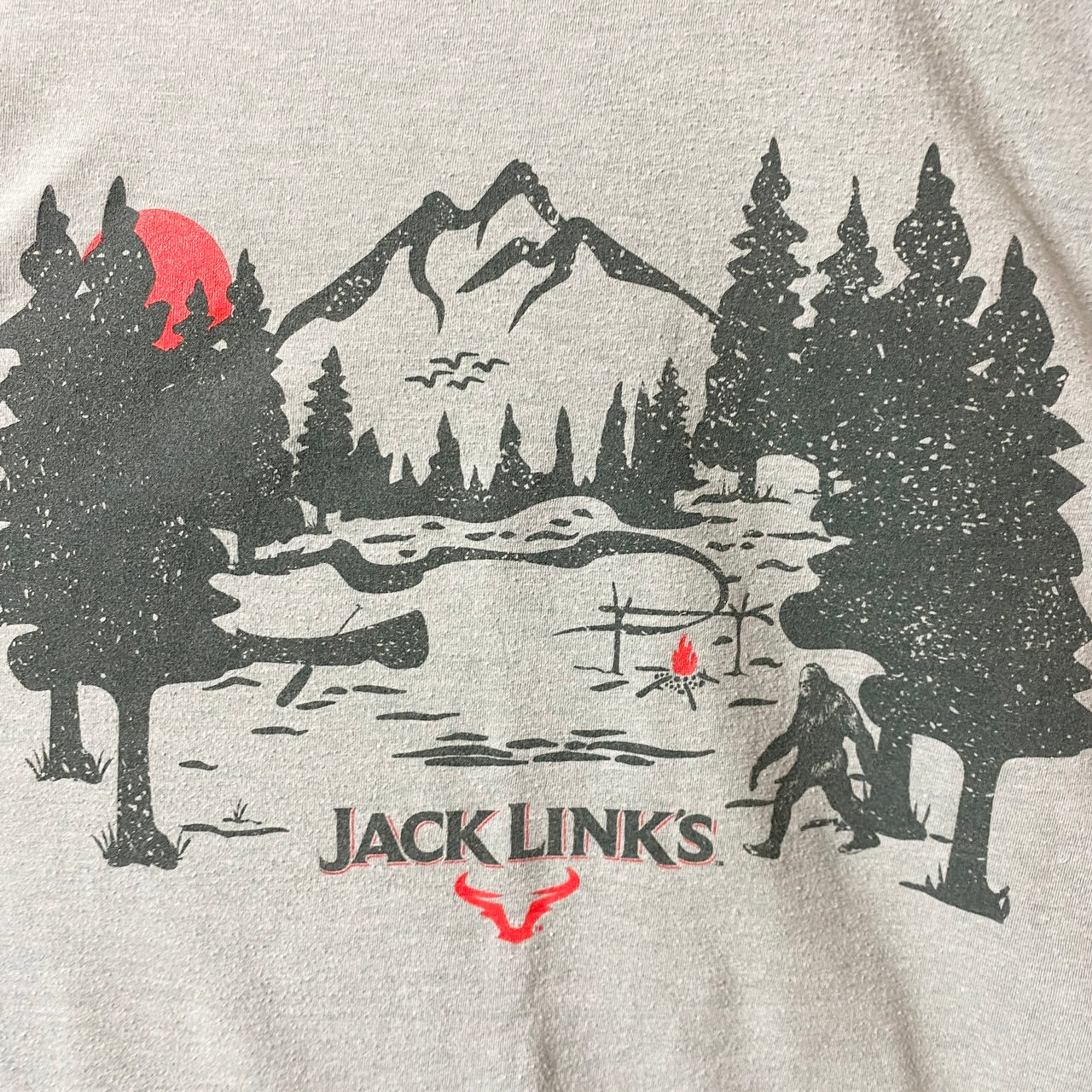 古着 used　半袖フロントプリントTシャツ　クルーネック　雪男　森　JACKLINKS　緑　グリーン　春夏服