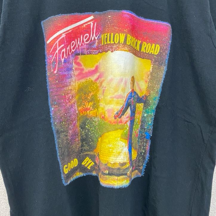 古着 used　GILDAN　ギルダン　半袖プリントTシャツ　エルトンジョン　クルーネック　レトロ　黒　ブラック　XLサイズ