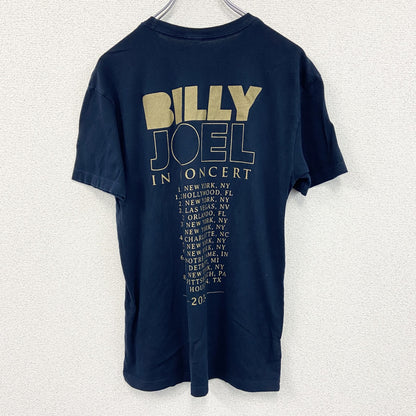 古着 used　半袖バンドプリントTシャツ　ビリー ジョエル　カジュアルデザイン　ネイビー　クルーネック　レトロ　Mサイズ