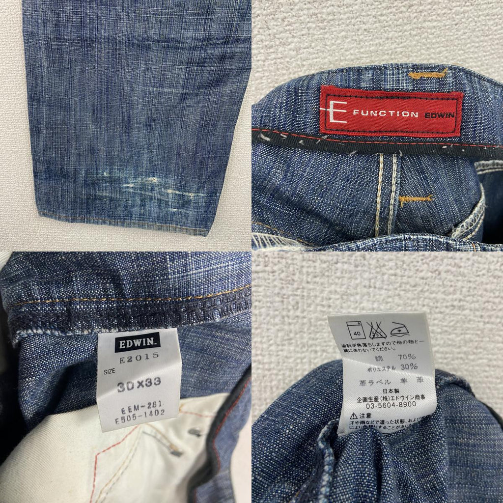 EDWIN　エドウィン　FUNCTION　デニムパンツ/ジーンズ　ジップフライ　インディゴ　W30サイズ