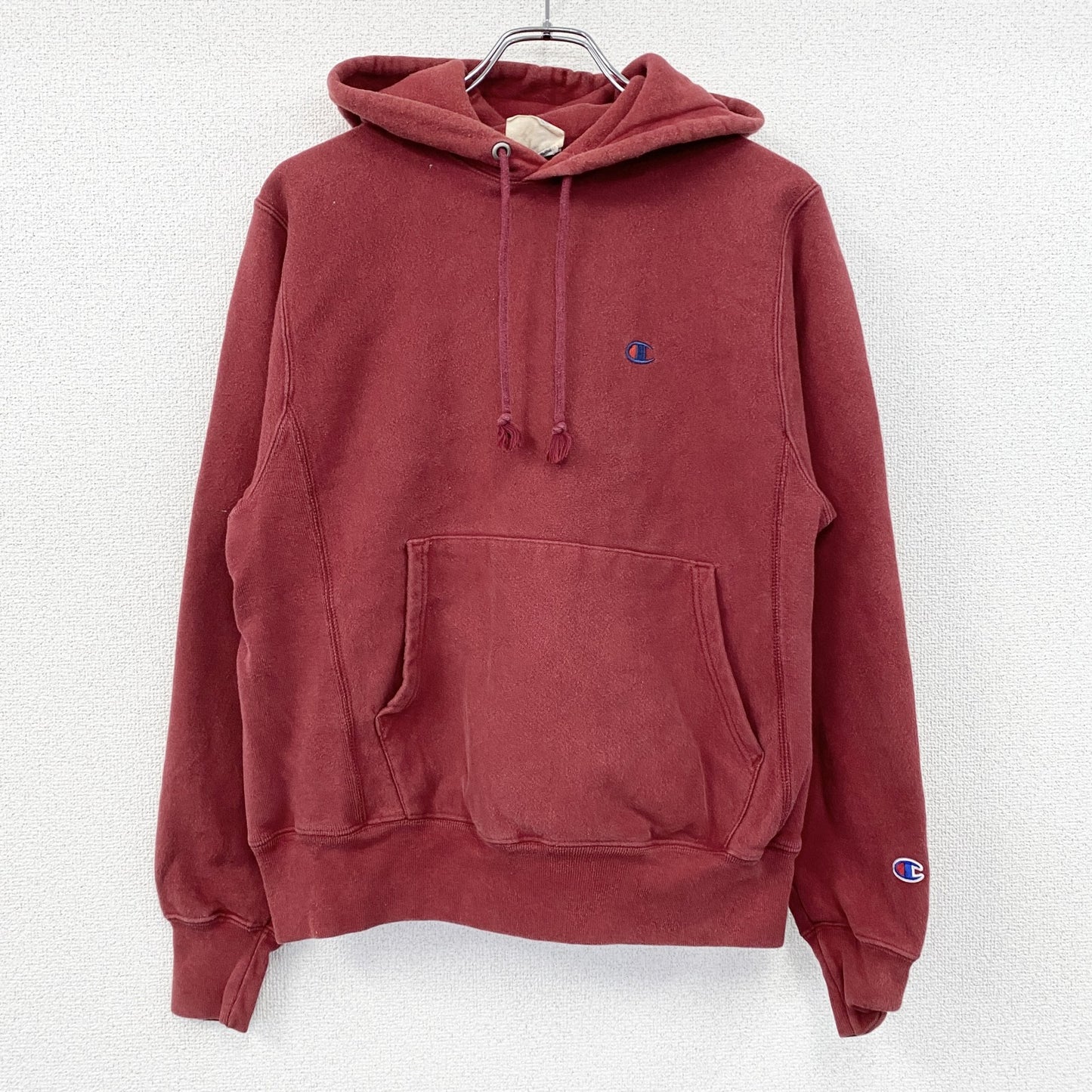 Champion　チャンピオン　リバースウィーブ　スウェットパーカー/フーディー　目無し　赤　レッド　Sサイズ