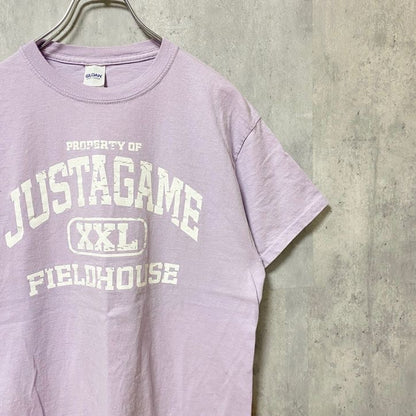 古着 used　GILDAN　ギルダン　半袖ロゴプリントTシャツ　クルーネック　FIELDHOUSE　薄紫色　パープル　Mサイズ