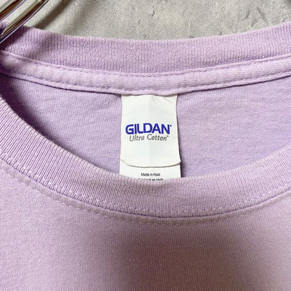 古着 used　GILDAN　ギルダン　半袖ロゴプリントTシャツ　クルーネック　FIELDHOUSE　薄紫色　パープル　Mサイズ