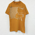 古着 used　Fox Raching　半袖プリントTシャツ　メキシコ製　カジュアルデザイン　オレンジ　クルーネック　Mサイズ