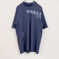 OAKLEY　オークリー　半袖Tシャツ　ゴルフウェア　刺繍ロゴ　紺　ネイビー　Lサイズ　