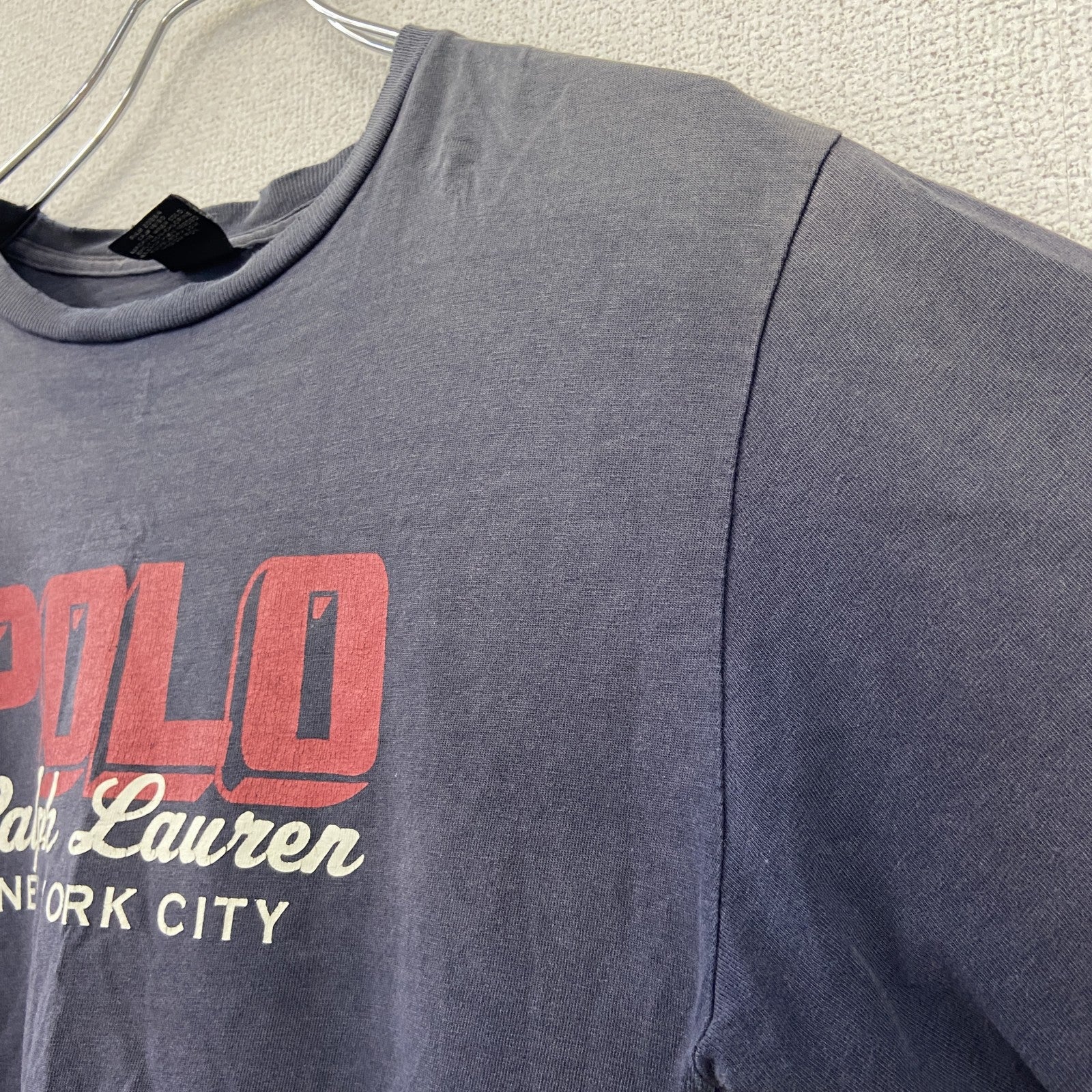 Polo by Ralph Lauan　ラルフローレン　半袖プリントTシャツ　フェード　紺　ネイビー　Lサイズ
