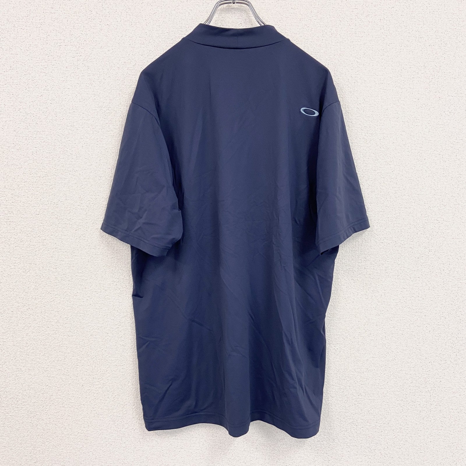 OAKLEY　オークリー　半袖Tシャツ　ゴルフウェア　刺繍ロゴ　紺　ネイビー　Lサイズ　