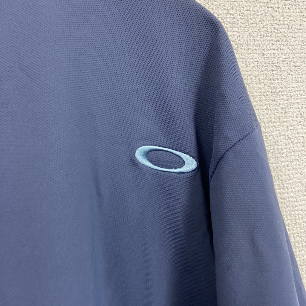 OAKLEY　オークリー　半袖Tシャツ　ゴルフウェア　刺繍ロゴ　紺　ネイビー　Lサイズ　