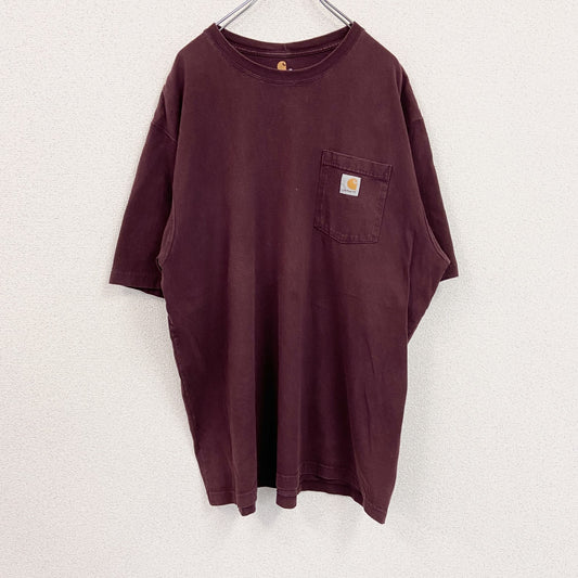 Carhart　カーハート　半袖Tシャツ　ボルドー　カシスレッド　XLサイズ　