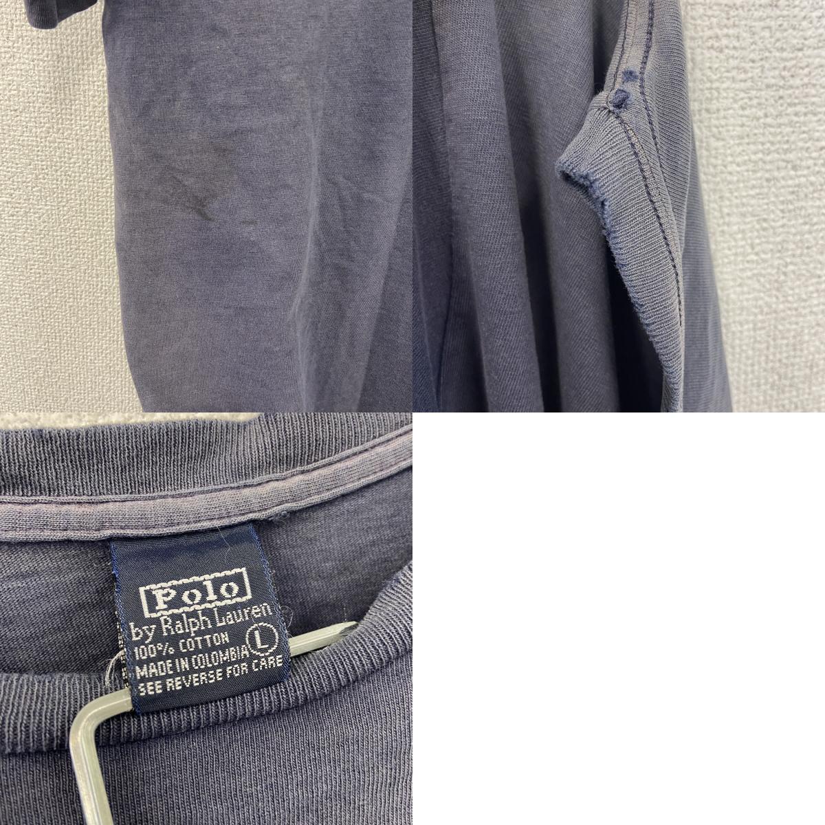 Polo by Ralph Lauan　ラルフローレン　半袖プリントTシャツ　フェード　紺　ネイビー　Lサイズ