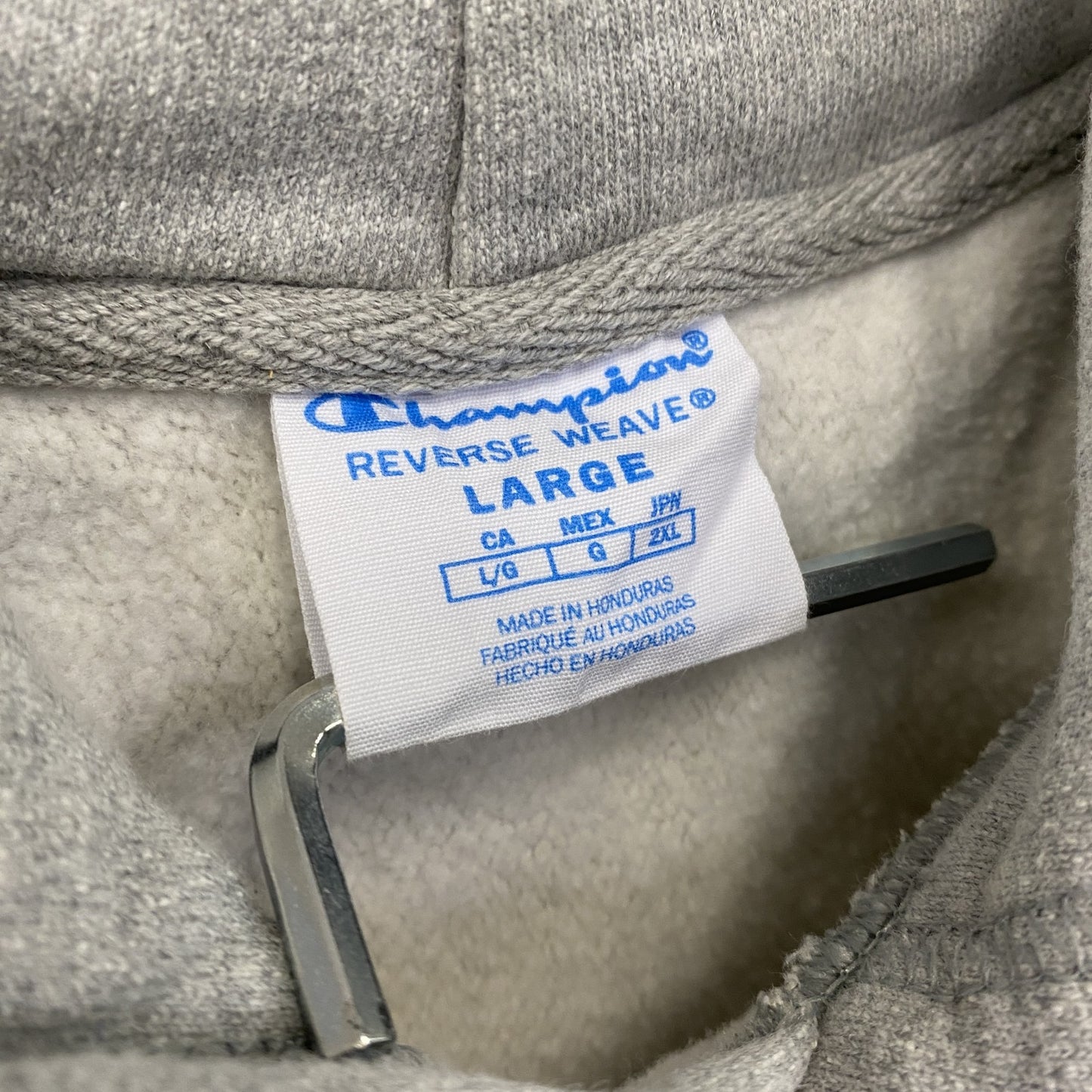 Champion　チャンピオン　リバースウィーブ　半袖スウェットパーカー/フーディー　目無し　霜降りグレー　Lサイズ