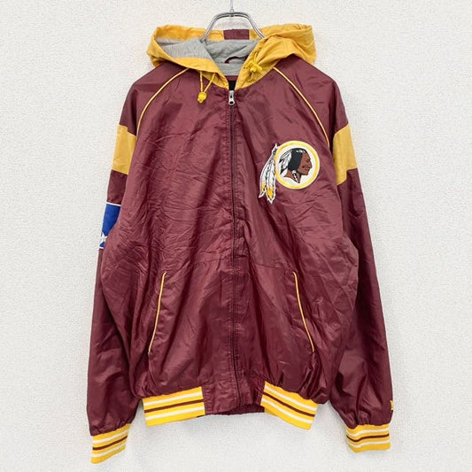 NFL　RED SKINS　レッドスキンズ　スタジャン　フルジップパーカー　バイカラー　ボルドー　Mサイズ