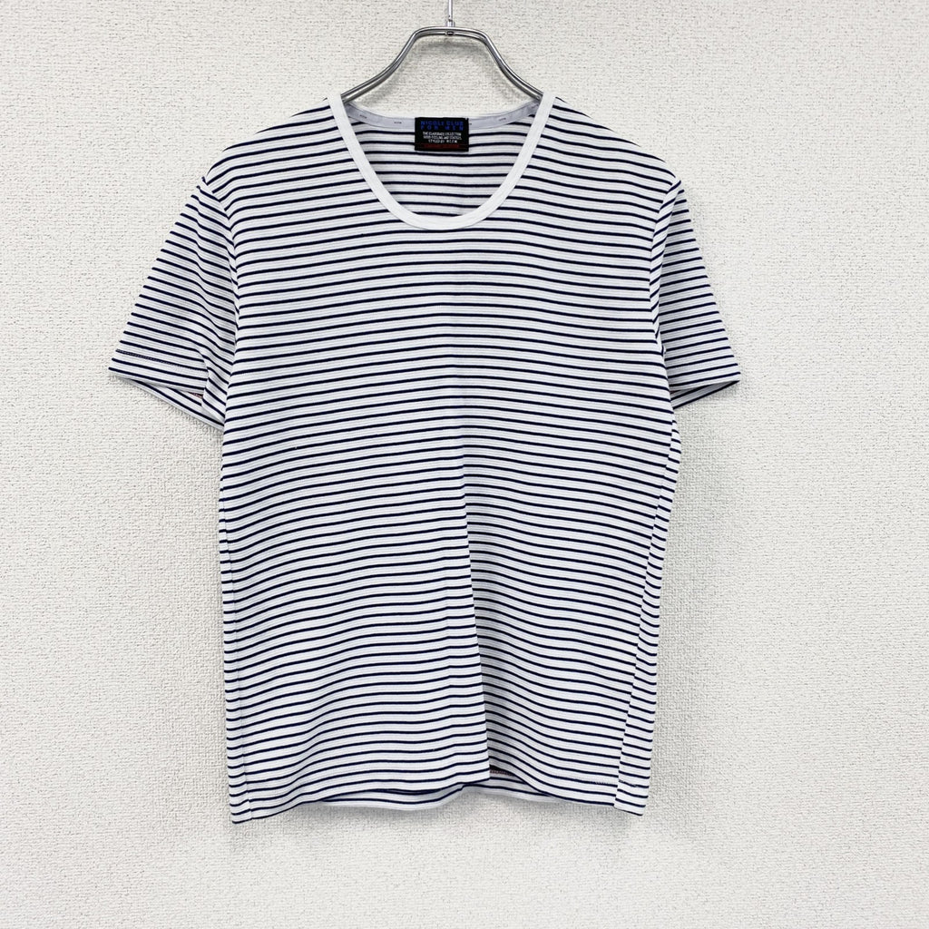 NICOLE CLUB FOR MEN　二コルクラブフォーメン　半袖Tシャツ　ボーダー柄　紺　ネイビー　46サイズ