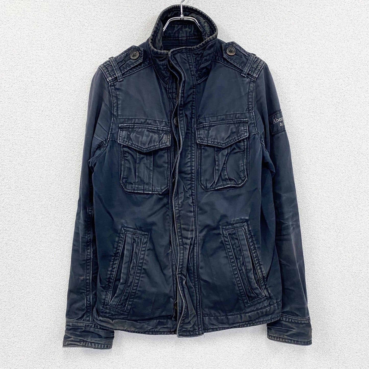 Abercrombie&Fitch　アバクロンビー&フィッチ　ミリタリージャケット　黒　ブラック　Sサイズ　