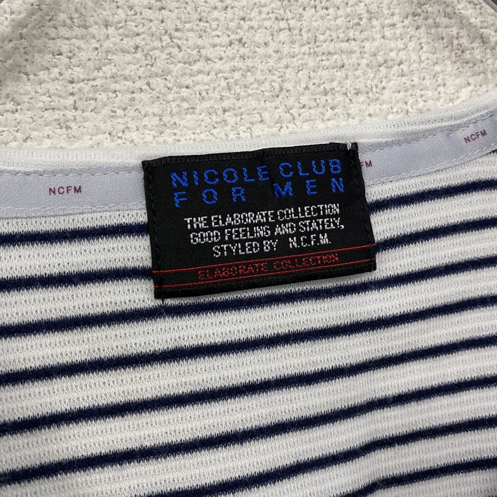 NICOLE CLUB FOR MEN　二コルクラブフォーメン　半袖Tシャツ　ボーダー柄　紺　ネイビー　46サイズ