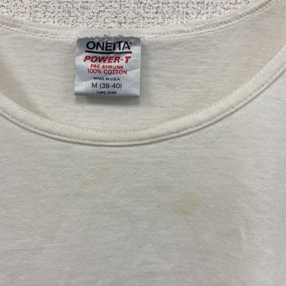 古着 used　ONEITA　プリントタンクトップ　santa cruz　90s　カジュアルデザイン　白　クルーネック　Mサイズ