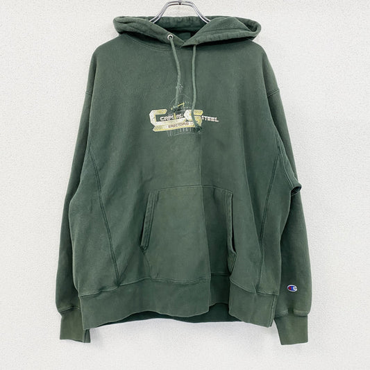 Champion　チャンピオン　リバースウィーブ　スウェットパーカー/フーディー　単色タグ　復刻　ディープグリーン　XLサイズ