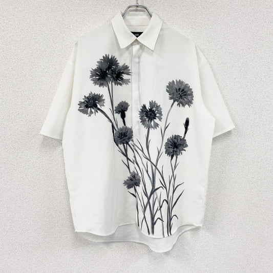 HARE　ハレ　半袖シャツ　白　ホワイト　花柄　白　ホワイト　Sサイズ
