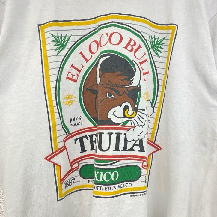 古着 used　半袖プリントTシャツ　90s　シングルステッチ　バッファロー　クルーネック　ホワイト　Sサイズ