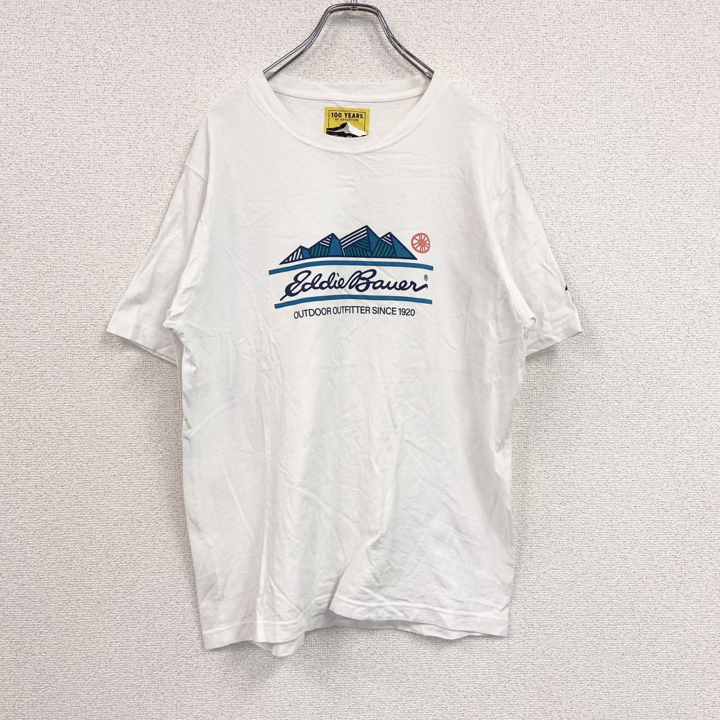 Eddie Bauer　エディーバウアー　半袖Tシャツ　デカロゴ　白　ホワイト　Lサイズ　