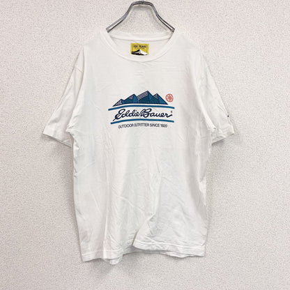 Eddie Bauer　エディーバウアー　半袖Tシャツ　デカロゴ　白　ホワイト　Lサイズ　