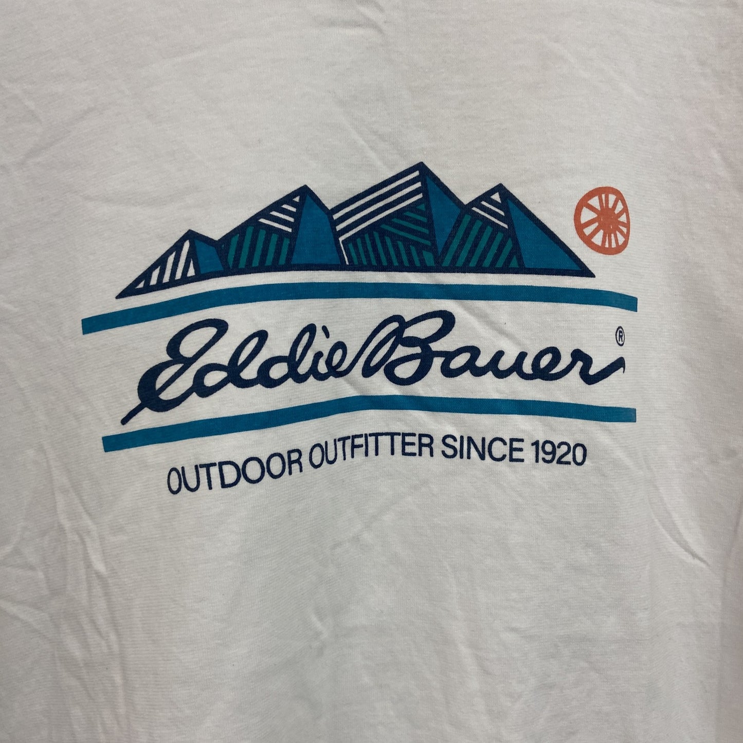 Eddie Bauer　エディーバウアー　半袖Tシャツ　デカロゴ　白　ホワイト　Lサイズ　