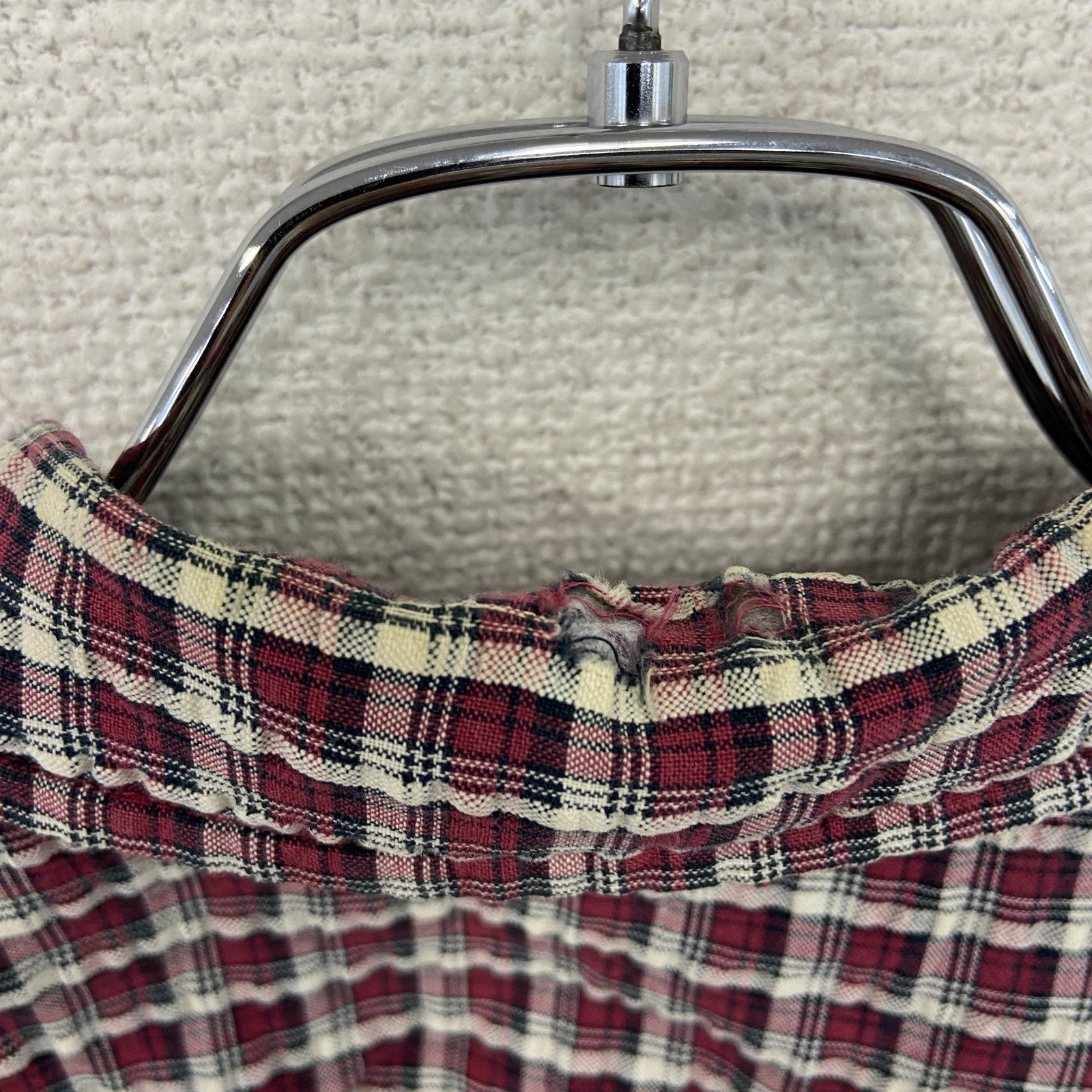 Bear surfboards　半袖シャツ　チェック柄　カシスレッド　Lサイズ