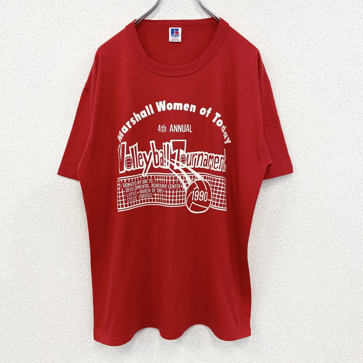 古着 used　RUSSELL ATHLETIC　半袖プリントTシャツ　90s　バレーボール　シングルステッチ　レトロ　Lサイズ