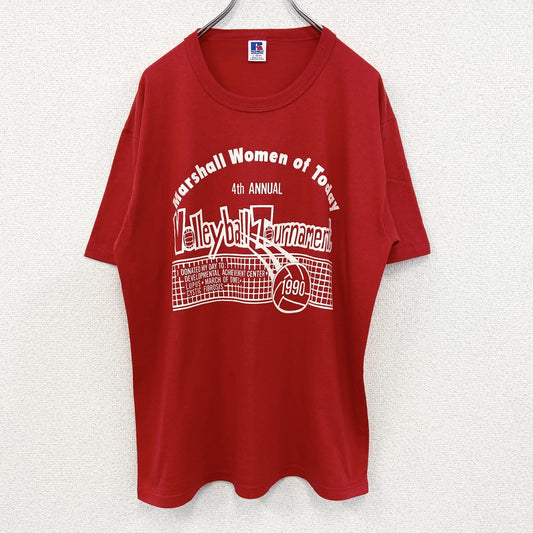 古着 used　RUSSELL ATHLETIC　半袖プリントTシャツ　90s　バレーボール　シングルステッチ　レトロ　Lサイズ