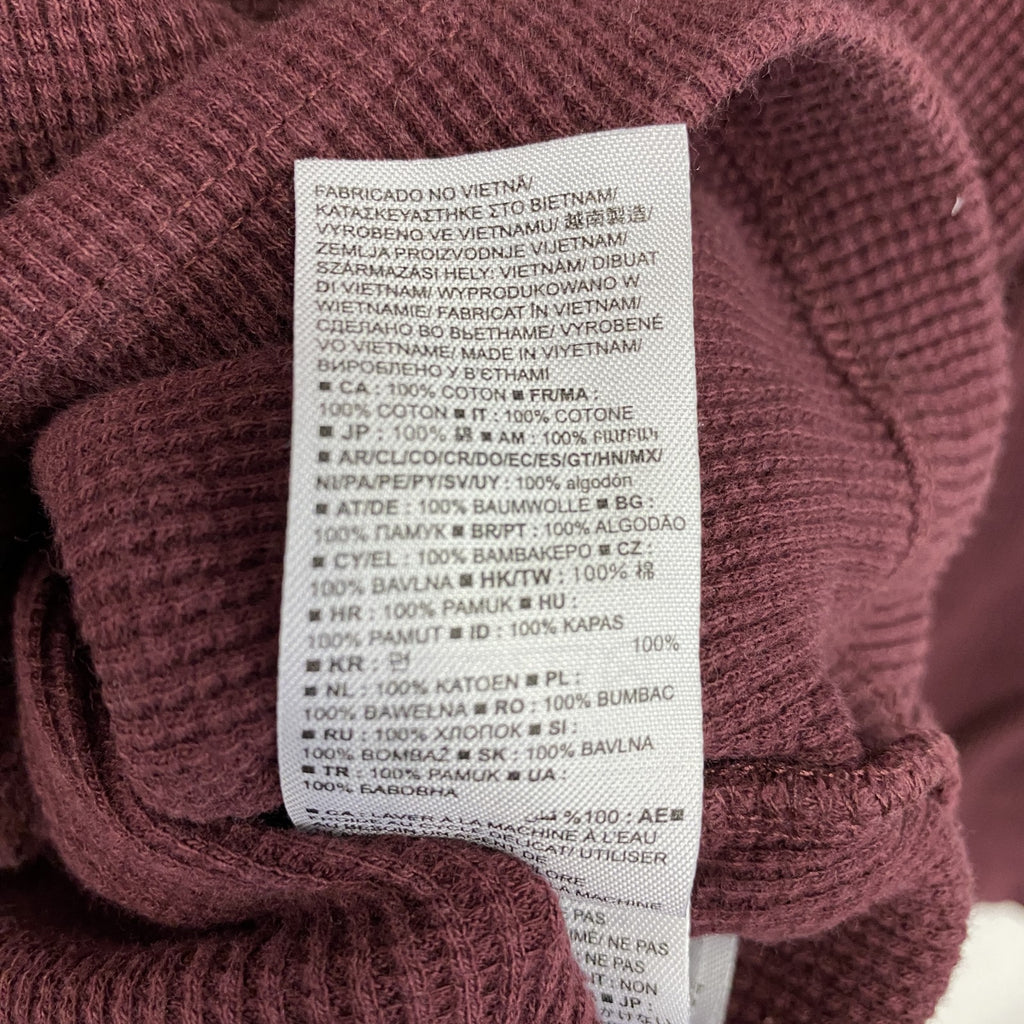 GAP　ギャップ　長袖Tシャツ/ロンT　ワッフル生地　デカロゴ　ボルドー　ワインレッド　Lサイズ