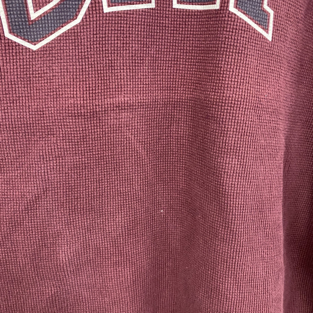 GAP　ギャップ　長袖Tシャツ/ロンT　ワッフル生地　デカロゴ　ボルドー　ワインレッド　Lサイズ