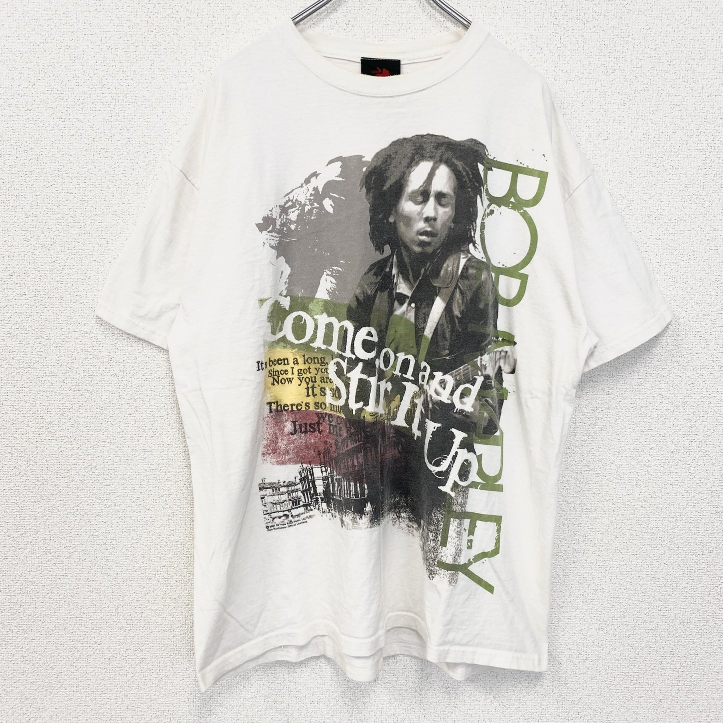 古着 used　Bob Marley　ボブ・マーリー　半袖プリントTシャツ　クルーネック　レトロ　白　ホワイト　XLサイズ