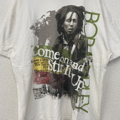 古着 used　Bob Marley　ボブ・マーリー　半袖プリントTシャツ　クルーネック　レトロ　白　ホワイト　XLサイズ