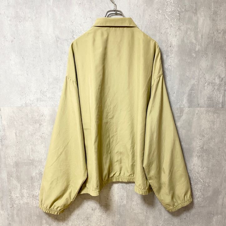 古着 used　USA製　VCC　長袖ワンポイント刺繍ブルゾン　ジャンパー　ベージュ　オクラホマ州　カンザス州　2XLサイズ