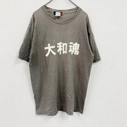 GILDAN　ギルダン　大和魂　半袖プリントTシャツ　カーキ　Lサイズ