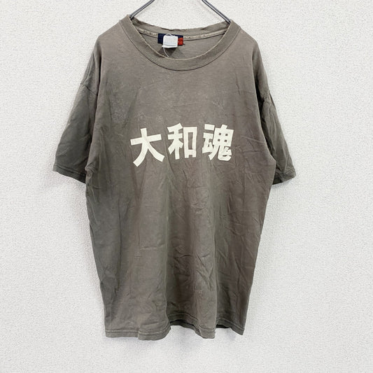 GILDAN　ギルダン　大和魂　半袖プリントTシャツ　カーキ　Lサイズ