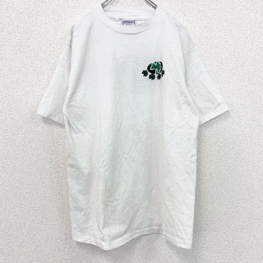 古着 used　ALL Sport　半袖プリントTシャツ　90s　シングルステッチ　クローバー　クルーネック　ホワイト　Lサイズ