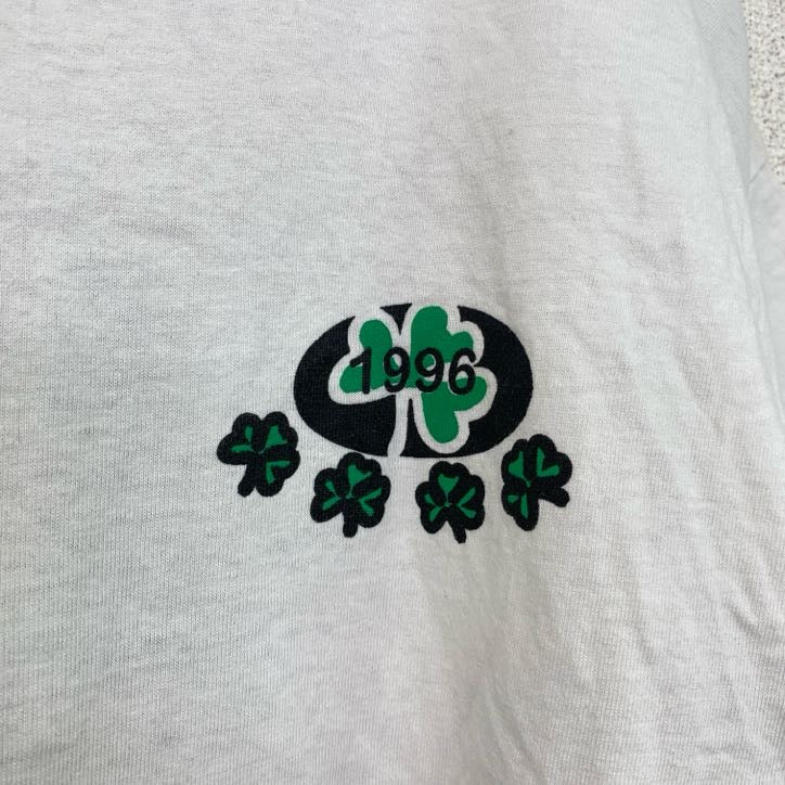 古着 used　ALL Sport　半袖プリントTシャツ　90s　シングルステッチ　クローバー　クルーネック　ホワイト　Lサイズ