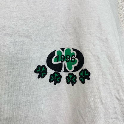古着 used　ALL Sport　半袖プリントTシャツ　90s　シングルステッチ　クローバー　クルーネック　ホワイト　Lサイズ