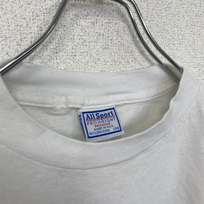 古着 used　ALL Sport　半袖プリントTシャツ　90s　シングルステッチ　クローバー　クルーネック　ホワイト　Lサイズ