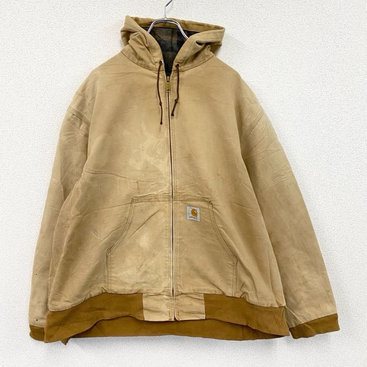 Carhartt　カーハート　アクティブジャケット　ダックジャケット　チェック柄ネル生地ライナー　キャメル