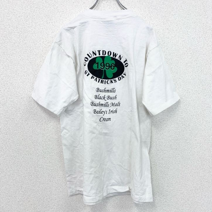 古着 used　ALL Sport　半袖プリントTシャツ　90s　シングルステッチ　クローバー　クルーネック　ホワイト　Lサイズ