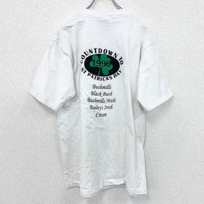 古着 used　ALL Sport　半袖プリントTシャツ　90s　シングルステッチ　クローバー　クルーネック　ホワイト　Lサイズ