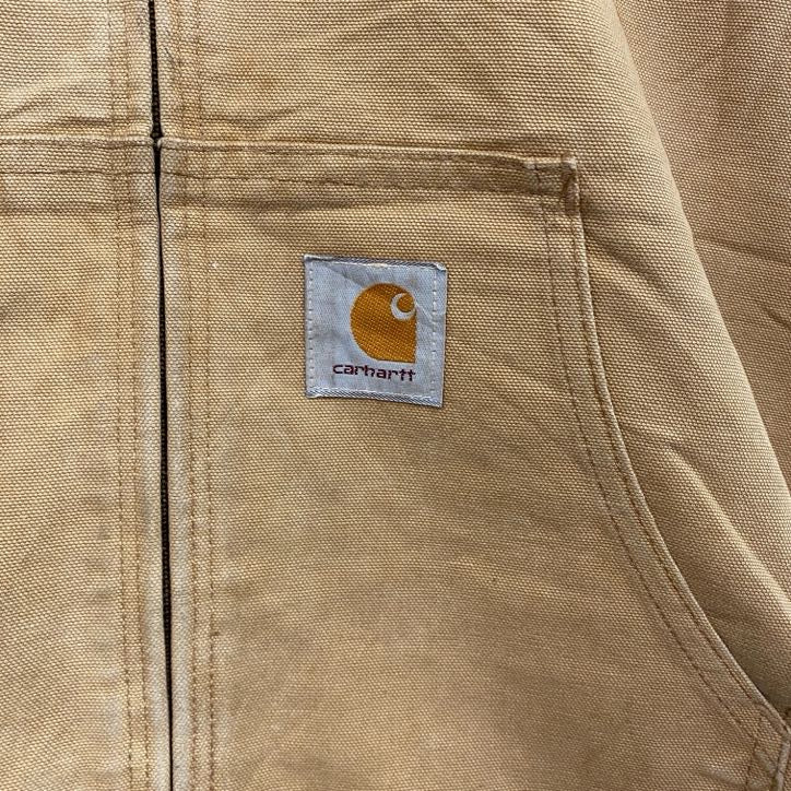 Carhartt　カーハート　アクティブジャケット　ダックジャケット　チェック柄ネル生地ライナー　キャメル