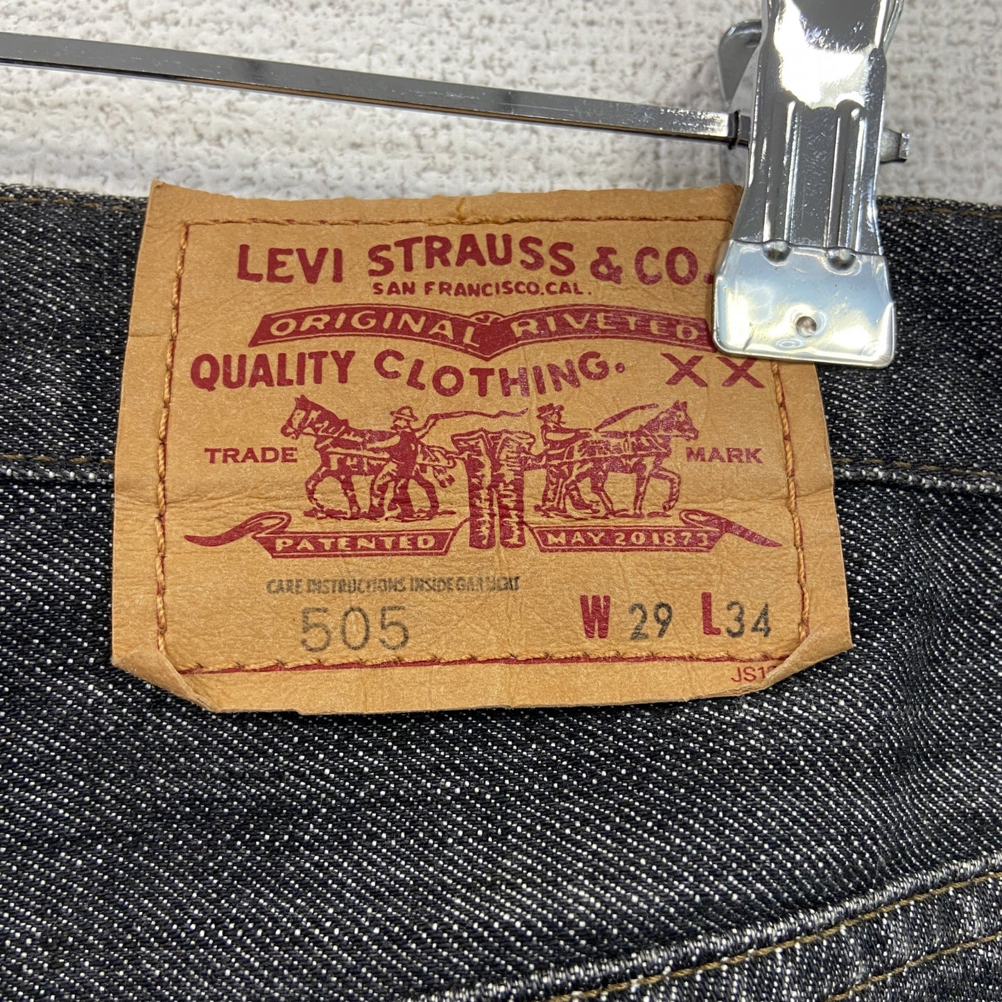 Levi's　リーバイス　505　ブラックデニムパンツ/ジーンズ　ジップフライ　インディゴ　黒　ブラック　29サイズ