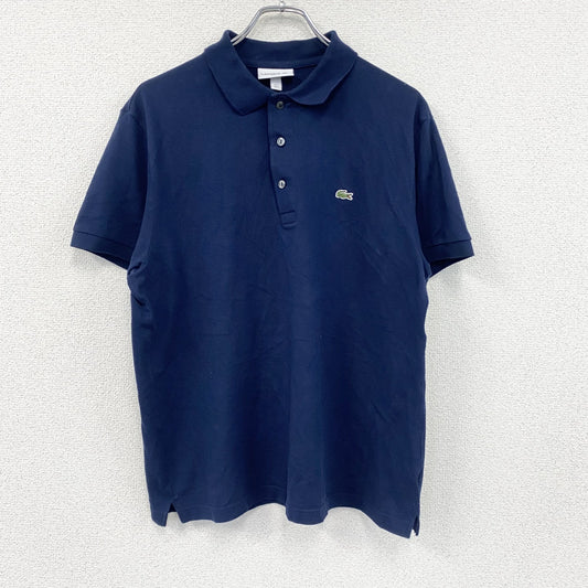 LACOSTE　ラコステ　半袖ポロシャツ　ワンポイントロゴ　紺　ネイビー　Lサイズ