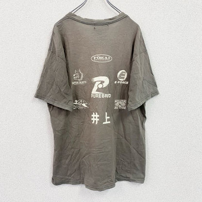 GILDAN　ギルダン　大和魂　半袖プリントTシャツ　カーキ　Lサイズ