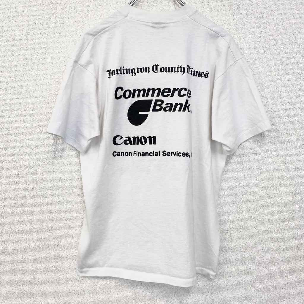 古着 used　FRUIT OF THE LOOM　半袖プリントTシャツ　クルーネック　レトロ　ボーリング　白　ホワイト　Lサイズ