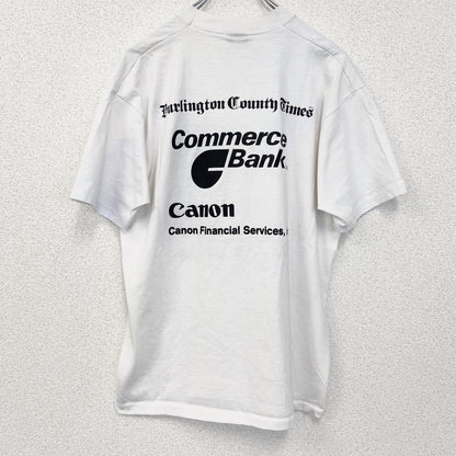 古着 used　FRUIT OF THE LOOM　半袖プリントTシャツ　クルーネック　レトロ　ボーリング　白　ホワイト　Lサイズ