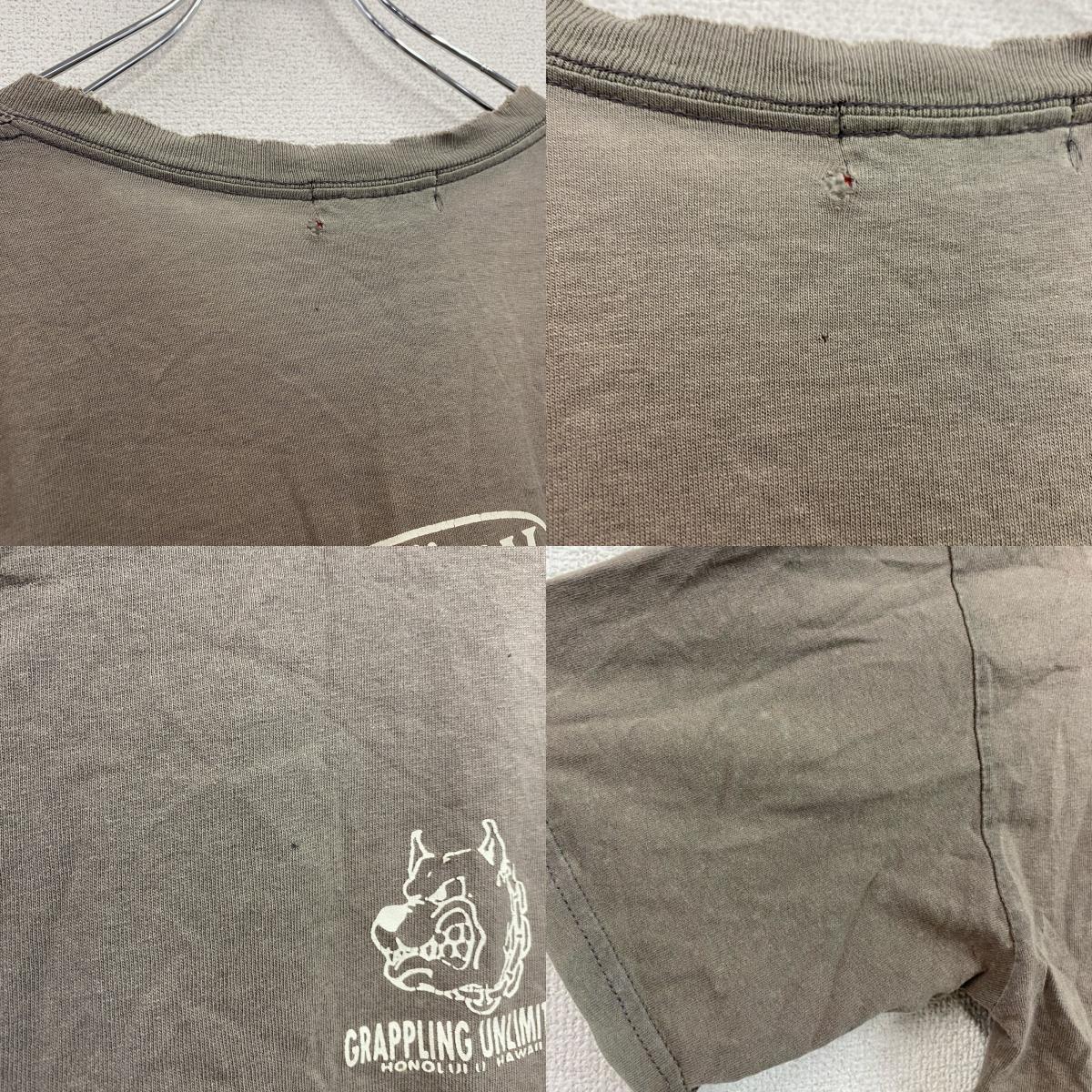 GILDAN　ギルダン　大和魂　半袖プリントTシャツ　カーキ　Lサイズ